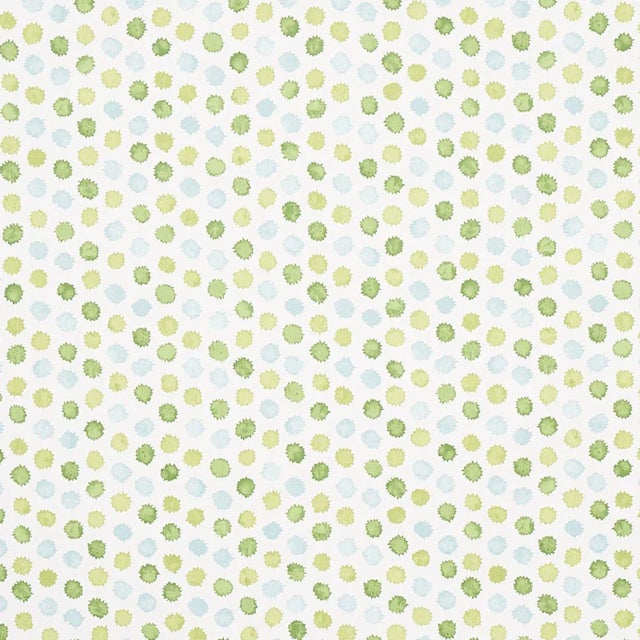 Sample - Schumacher X Celerie Kemble Mini Bursts Wallpaper in Green & Blue For Sale