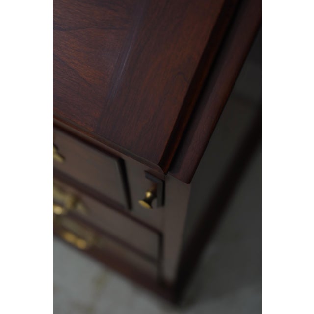 1980s Henkel Harris Cherry Secretary Desk W. Bookcase Top For Sale - Image 13 of 18