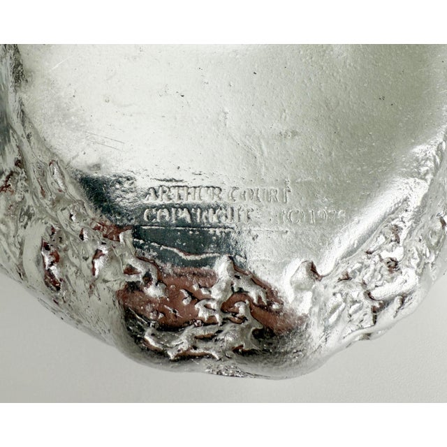 Nicely detailed 11" cast aluminum clam shell serving bowl (or decorative bowl) design by Arthur Court in San Francisco,...