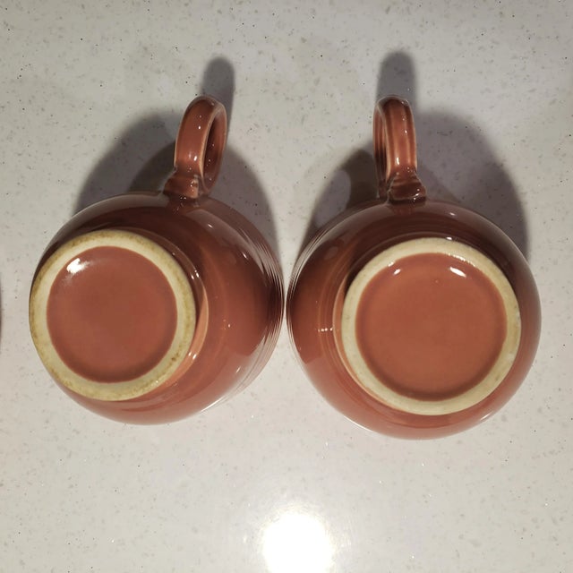 1950s Fiesta Ware Rose Tea Cup & Saucer Set by Homer Laughlin Pottery- 4 Pieces For Sale - Image 10 of 13