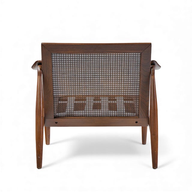 Lawrence Peabody for Richardson Nemschoff Mid Century Ebonized Walnut and Cane Lounge Chairs - Pair For Sale - Image 9 of 12