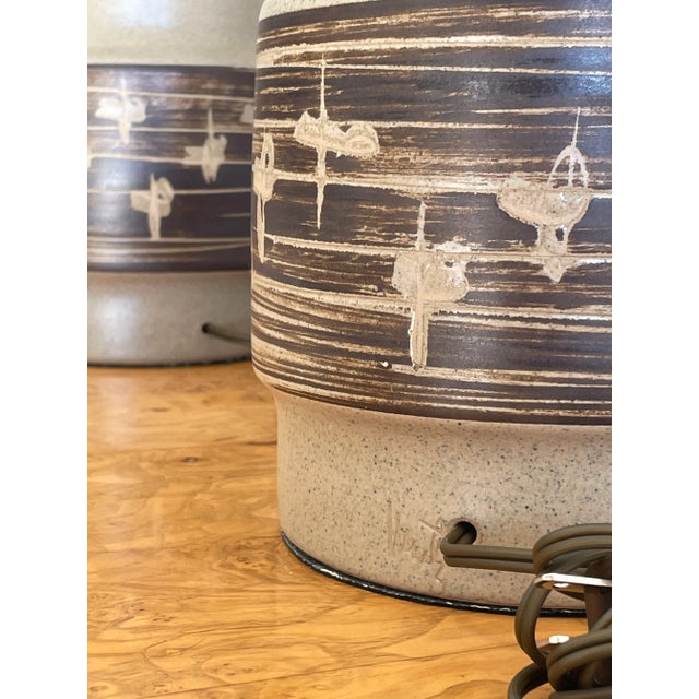 1960s Jane and Gordon Martz Ceramic Table Lamps - a Pair For Sale - Image 9 of 10