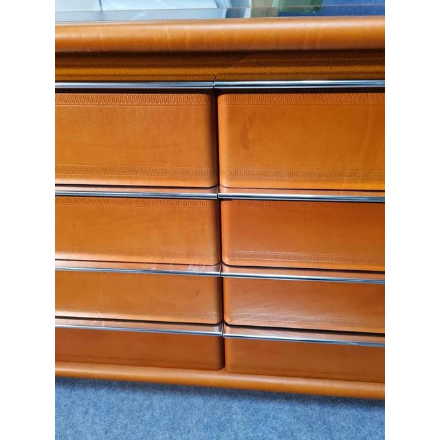 Leather and Opaline Dresser For Sale - Image 6 of 14