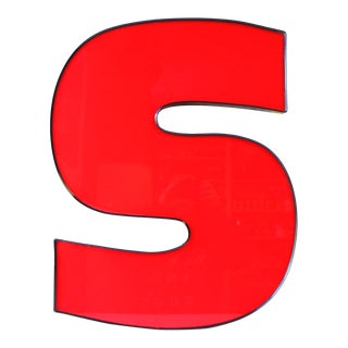Red Vintage Sign Letter S For Sale