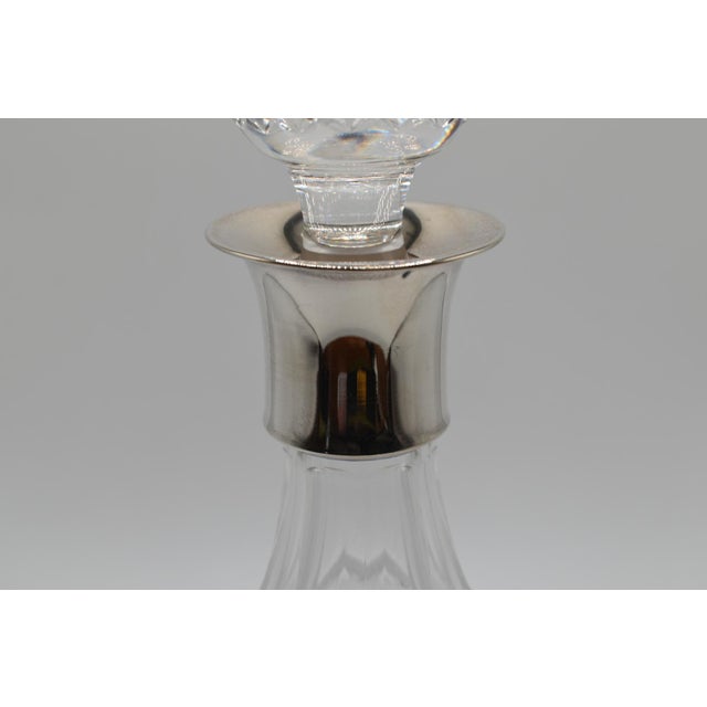 1920s Irish Cut Crystal Decanter With Sterling Silver Collar For Sale - Image 9 of 14