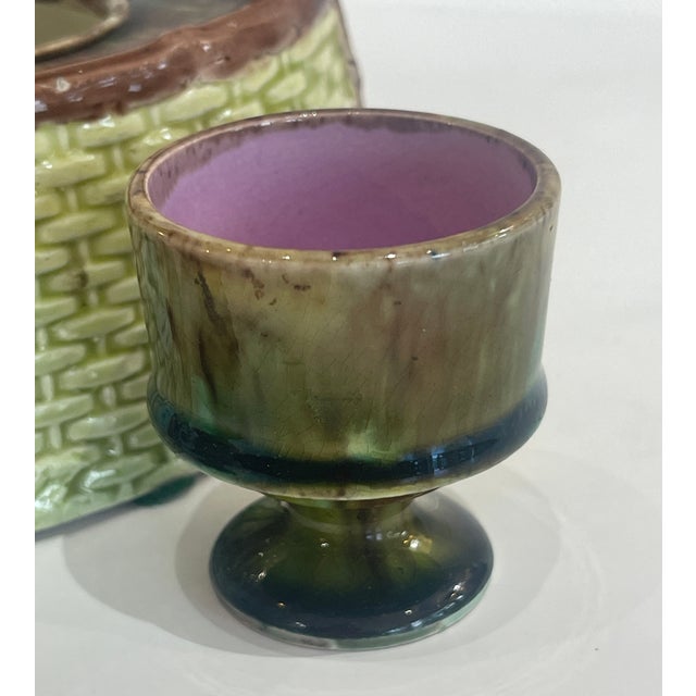 Late 19th Century Antique English Majolica Egg Cup Caddy Cruet Set c.1875-1890 For Sale - Image 5 of 12
