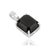 Modernist 2.69ct Emerald-Cut Black Diamond Solitaire Pendant in 14k White Gold For Sale - Image 4 of 13