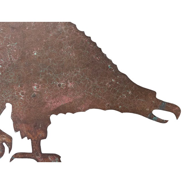 Extra Large 19th Century Eagle Silhouette Copper-Washed Iron Weathervane For Sale - Image 4 of 10