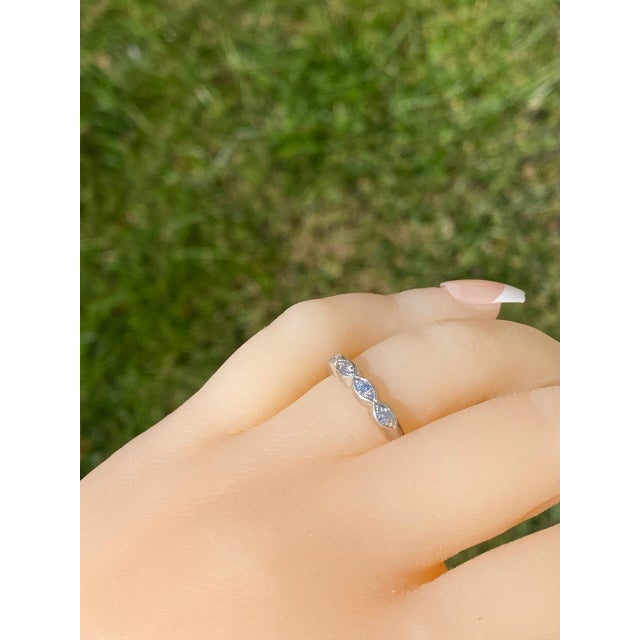 The Walnut Creek Antique Platinum Stackable Band Set with Diamonds. Crafted in durable platinum, this ladies wedding style...