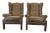 Pair of Chippendale Style High Wingback Chairs For Sale