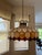Mid-Century Modern 1970s Vintage Large Slag Glass Hanging Pendant Chandelier Light For Sale - Image 3 of 7