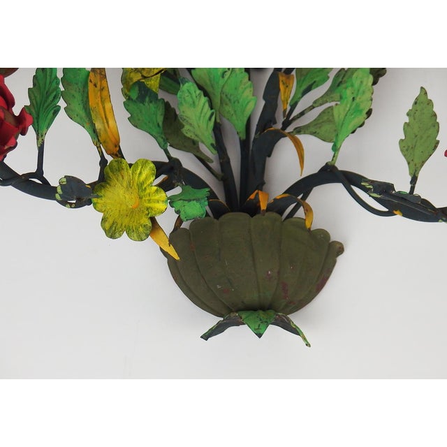 1960s Bouquet of Flowers Wall Sconces, 1960s, Set of 2 For Sale - Image 5 of 8