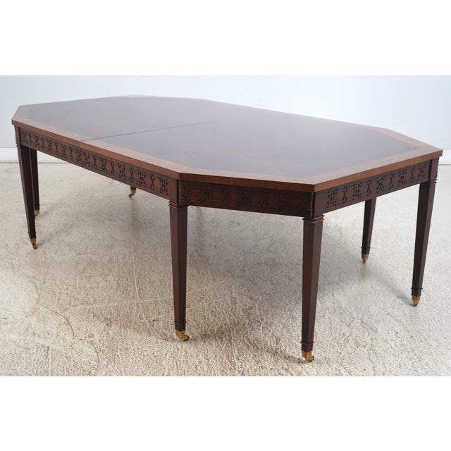 Chippendale Henredon Large Mahogany Chippendale Dining Room Table For Sale - Image 3 of 12