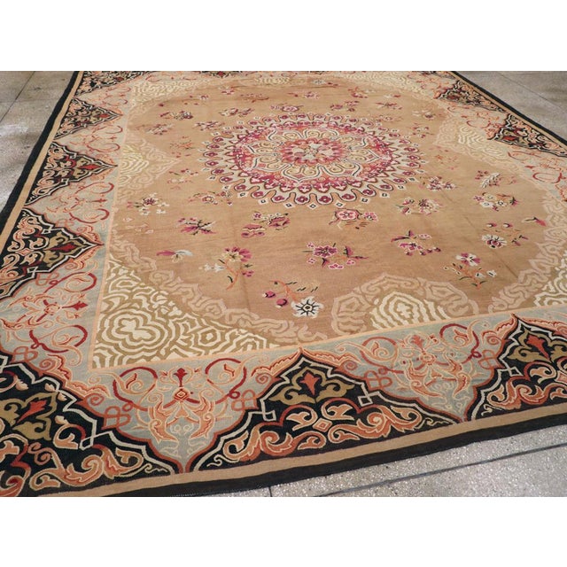 Tan Galerie Shabab Collection Early 20th Century French Aubusson Flatweave Rug For Sale - Image 8 of 10