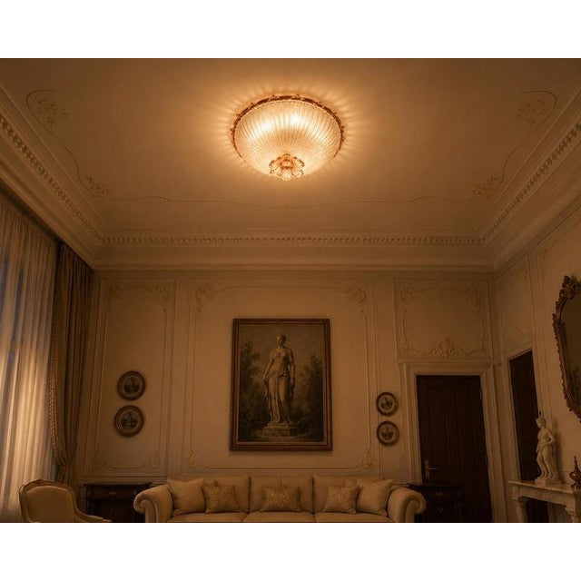 A rare and refined Murano glass ceiling light that transforms illumination into atmosphere and emotion. Entirely...