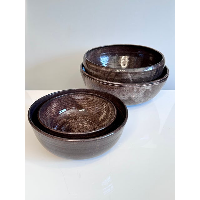 Handmade Studio Ceramic Bowls from Serocka, Germany, 1970s, Set of 4 For Sale - Image 10 of 11
