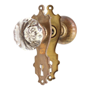 Vintage Passage Traditional Brass & Glass Door Knob Set
