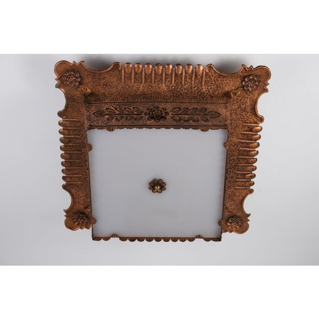 Art Deco Copper and Acrylic Glass Flush Mount, 1930s, Germany For Sale - Image 4 of 15