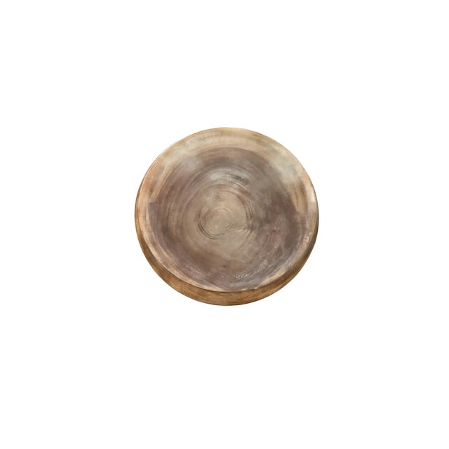 Sculptural Side Table Solid Mango Wood For Sale - Image 4 of 5