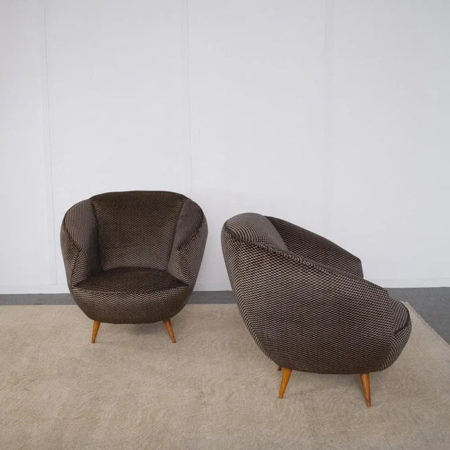1950s Set of Armchairs attributed to Gio Ponti, 1950s For Sale - Image 5 of 8