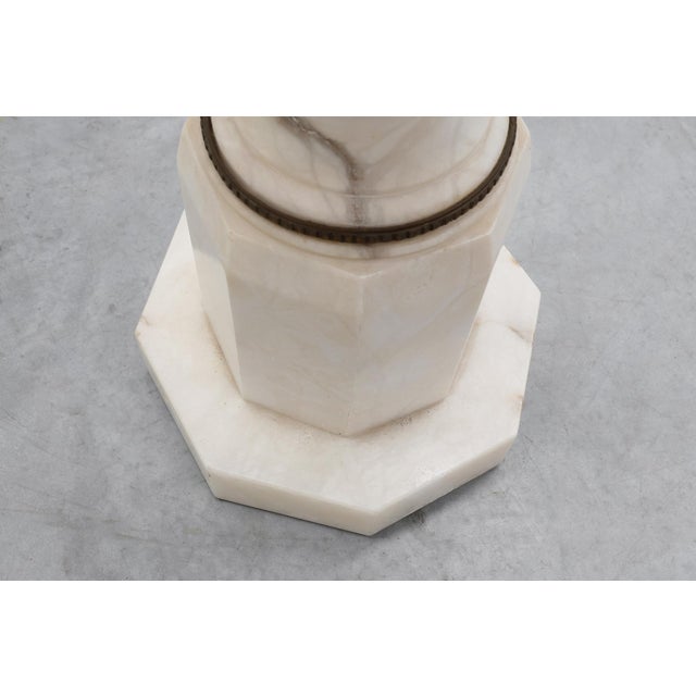 Carved White Marble Pedestal Column with Rosette Capitals, Italy, 1890s For Sale - Image 12 of 13