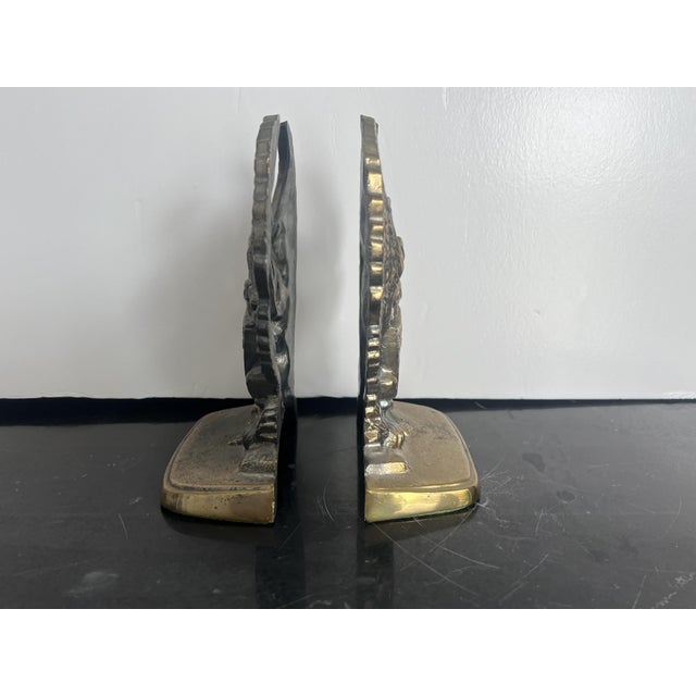 Vintage American Eagle Caste Metal Book Ends (Set-2) For Sale - Image 4 of 5
