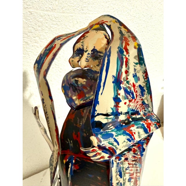 Mimi Gross, 3d Metal Sculpture With Color Painting Rabbi Construction Mimi Gross For Sale In Miami - Image 6 of 10