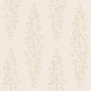 Sample - Grapevine Wallpaper by Susan Hable in Taupe on Cream For Sale