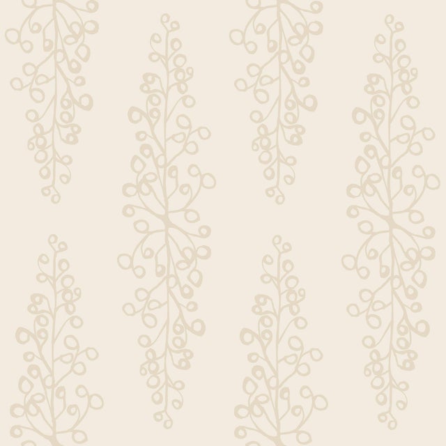 Sample - Grapevine Wallpaper by Susan Hable in Taupe on Cream For Sale