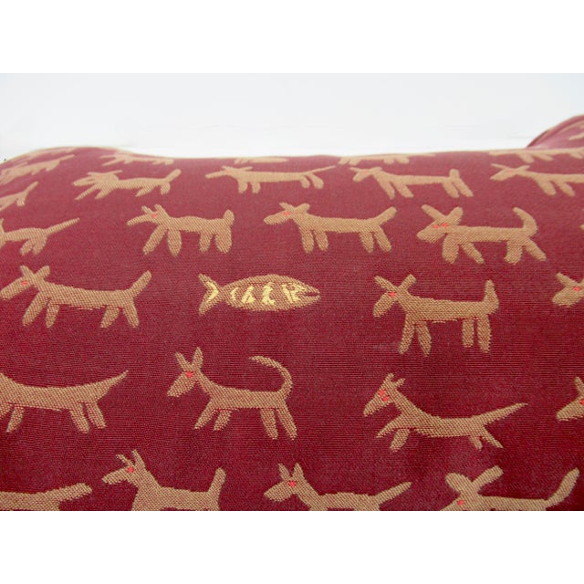 Textile Vintage Donghia "Housepets," Textile Doggy-Bone Shaped, Accent Pillow -Down Fill For Sale - Image 7 of 8