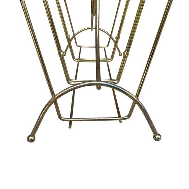 Vintage Metal Magazine Rack Mid-Century Modern For Sale - Image 9 of 16