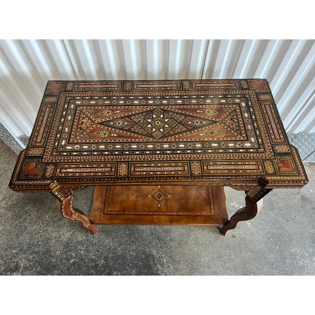 Late 19th Century Late 19th Century Antique Inlaid Syrian Gaming Table For Sale - Image 5 of 11