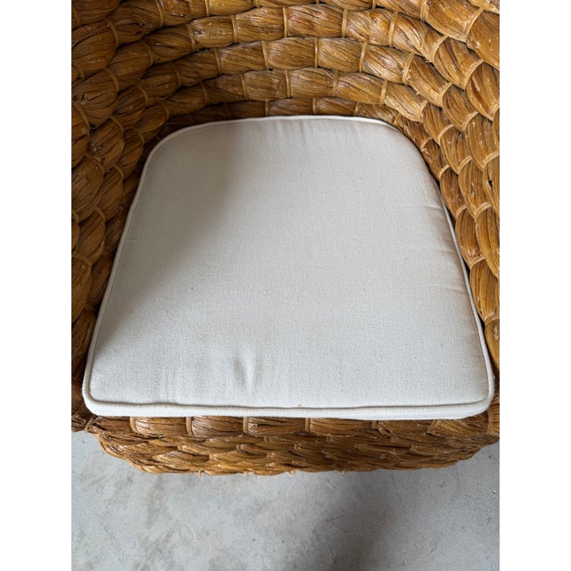 Brown Ralph Lauren “Joshua Tree” Woven Barrel Back Accent Chairs – A Pair For Sale - Image 8 of 12