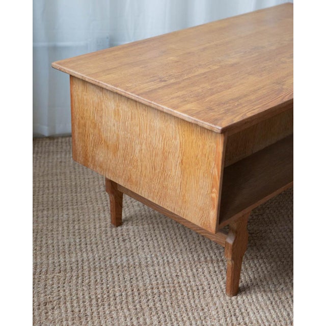 Brown 1970s Attributed to Henning Kjaernulf Danish Modern Oak Double Sided Writing Desk For Sale - Image 8 of 12