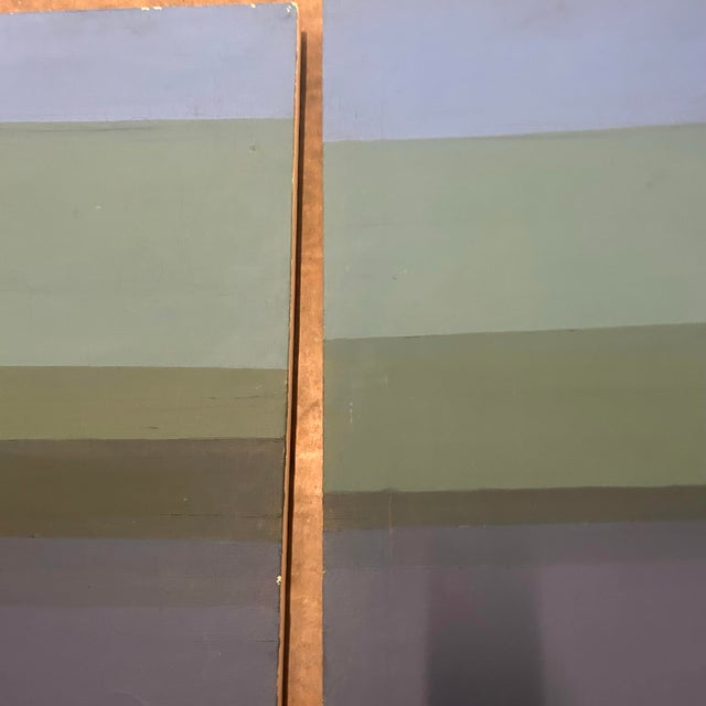 1960s Mid-Century Modern Diptych Oil Painting For Sale - Image 4 of 10