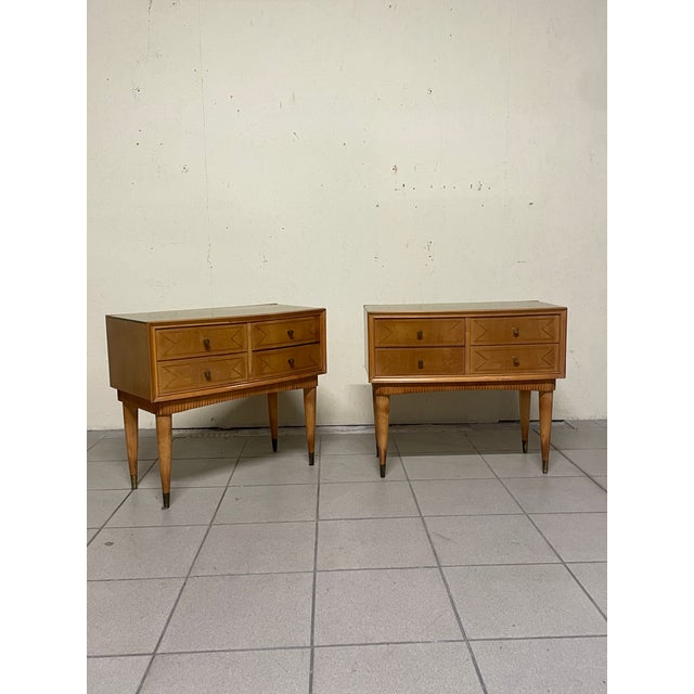 Mid-Century Modern Italian Style Bedside Tables, 1950s, Set of 2 For Sale - Image 10 of 18