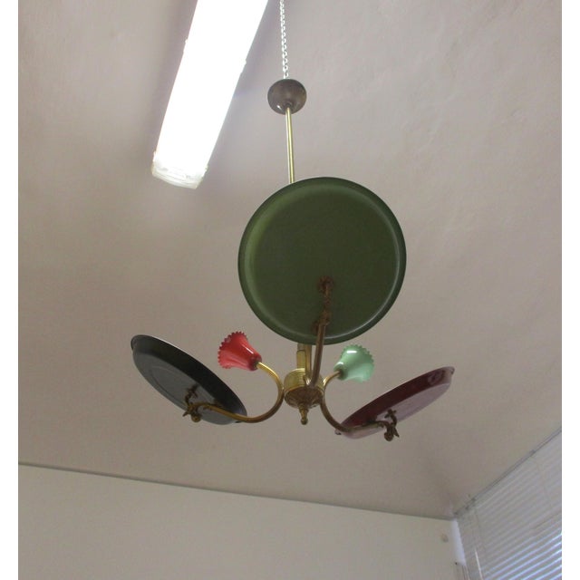 Mid-Century 3-Light Chandelier, Italy, 1950s For Sale - Image 10 of 10