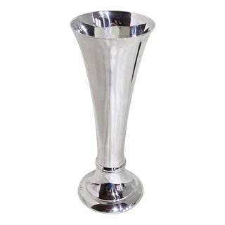 Antique George V Sterling Silver Bud Vase from Charles Edwards, London, 1918 For Sale