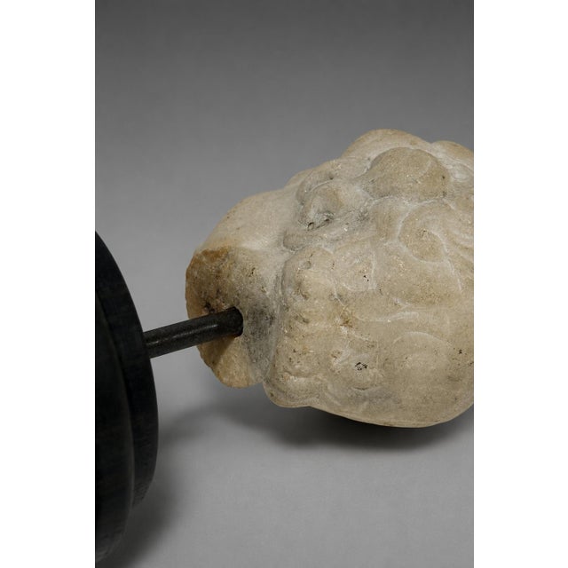 18th C or Earlier, Italian Grand Tour Marble Head of a Young Child W/ Cloche For Sale - Image 10 of 10