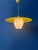 Mid-Century Modern Opaline Glass Pendant Lamp with Yellow Metal Shade For Sale - Image 3 of 13