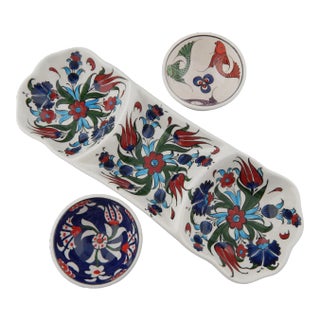 Handmade Ceramic Nuts Bowl - Set of 3 For Sale