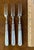 Antique Mother of Pearl Handle Cocktail Forks/Hors D’ Oeuvre Forks Set of 3 For Sale - Image 4 of 4