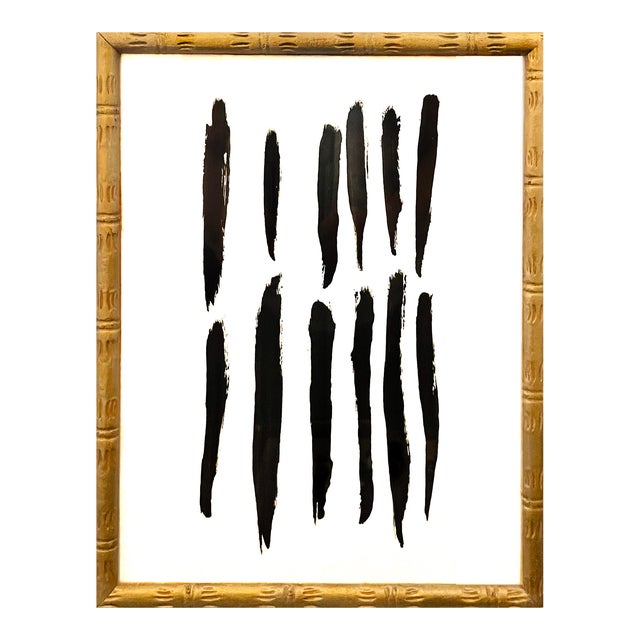 Original Contemporary Abstract Black and White Framed Painting Chairish