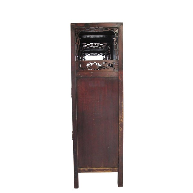 Pair Antique Open-Shelf Elm Display Cabinet For Sale In Greensboro - Image 6 of 17