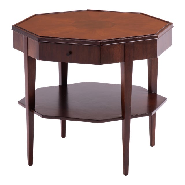 Widdicomb Walnut Octagon Lamp Side Lamp Table 1950s For Sale