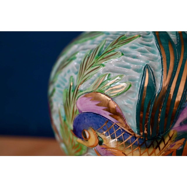 Blue Vintage Ball Vase by Lamarche Monaco, 1960s For Sale - Image 8 of 14