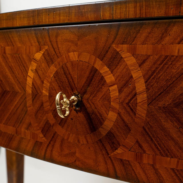 1990s 1990s Decorative Crafts Inlay Demi-Lune Console Table With Marquetry Detail For Sale - Image 5 of 15
