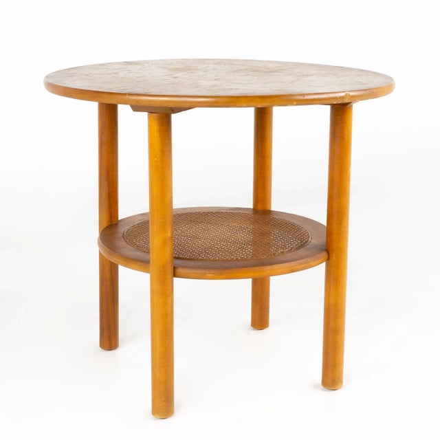 Conant Ball Mid Century Maple and Cane Side Table For Sale - Image 9 of 9