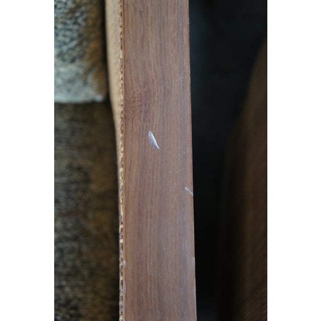 4 1980s Mid Century Modern Attributed to Antonio Citterio Flexform Mozart Walnut Rattan Arm Chairs For Sale - Image 14 of 16