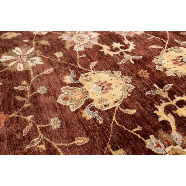 2020s Pasargad Home Sultanabad Lamb's Wool Area Rug, 9' 0" X 11' 9", Brown For Sale - Image 5 of 7